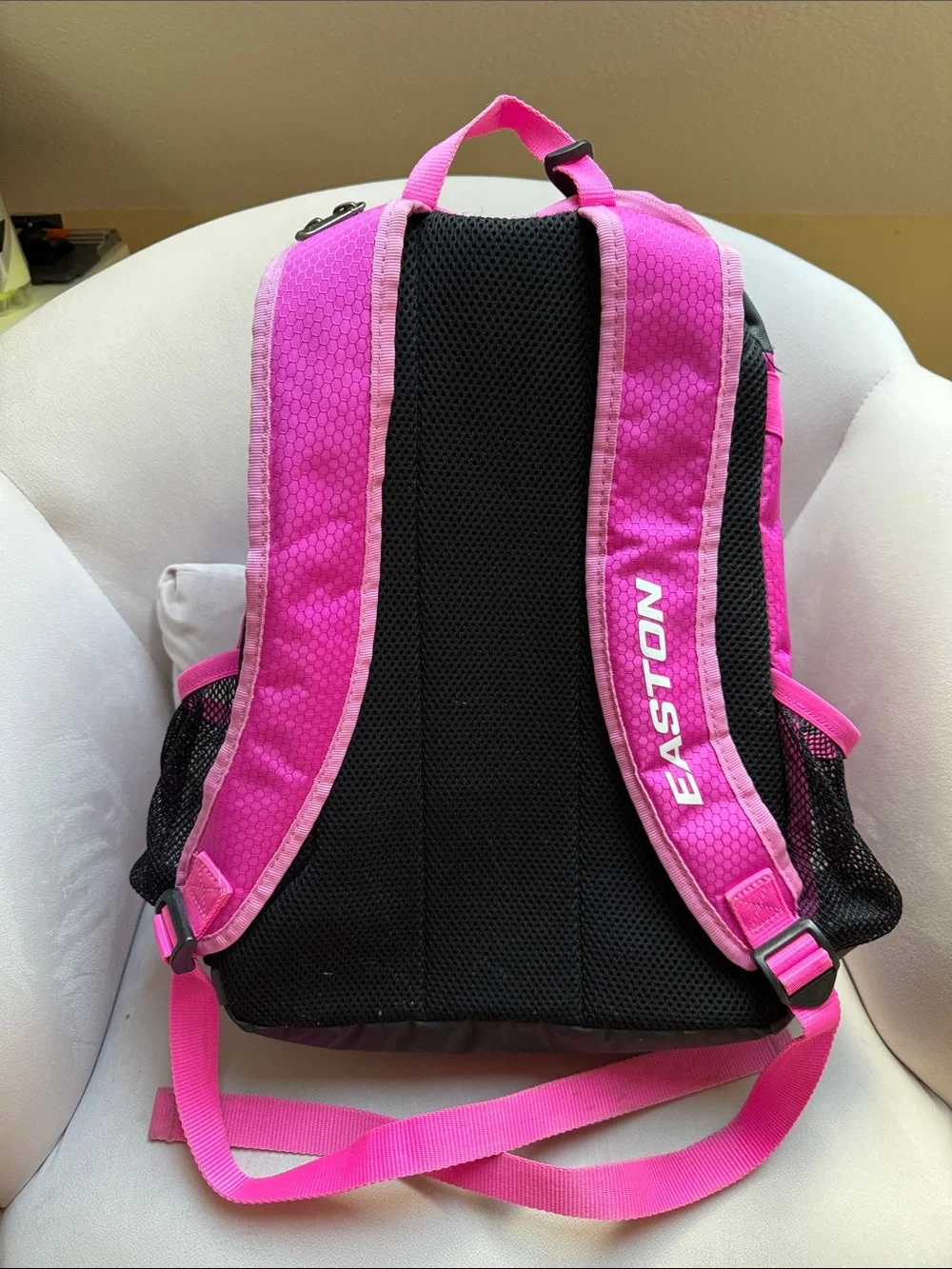 Pink/ Gray Easton Baseball/Softball Sport Backpack with White Logo